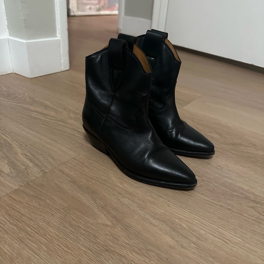 Black ankle western boots